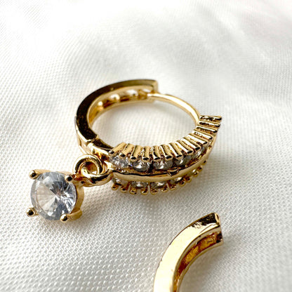 Emerald Crystal Baguette Earrings – Gold