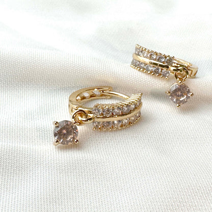 Champagne Baguette Earrings – Gold