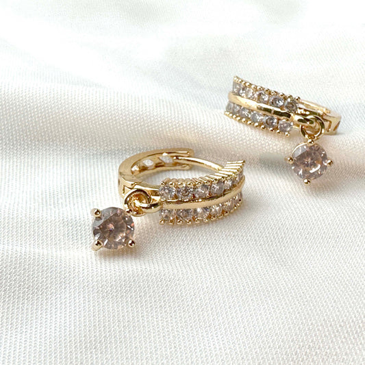 Champagne Baguette Earrings – Gold