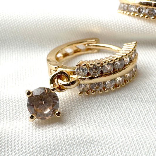 Champagne Baguette Earrings – Gold