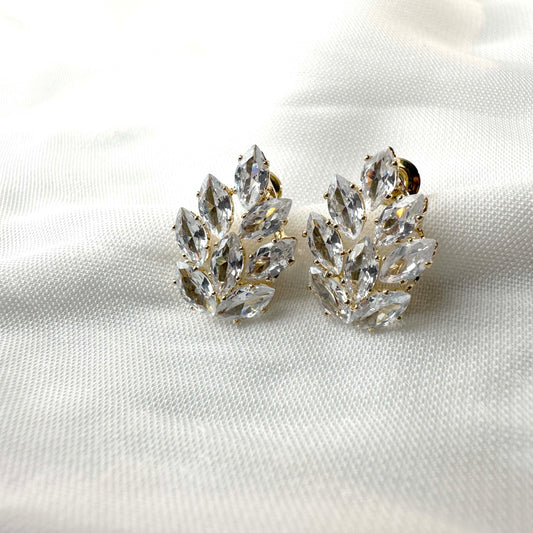 Marquise Diamond Leaf Earrings – Gold