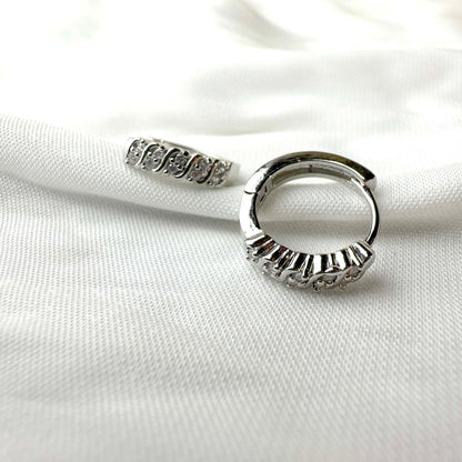 Silver Plated Multi-Row Hoop Earrings