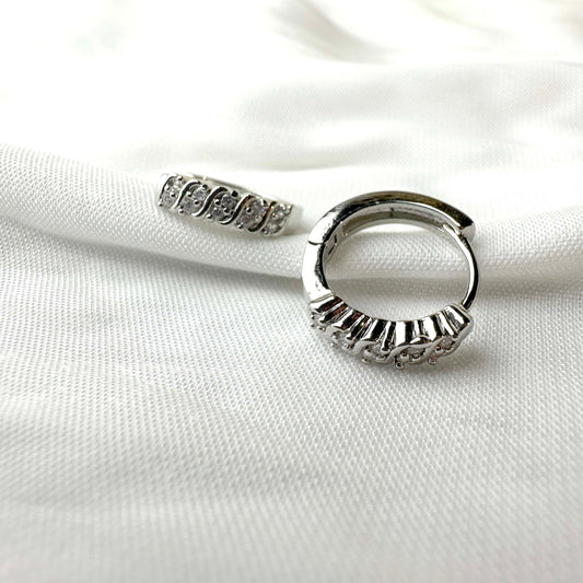 Silver Plated Multi-Row Hoop Earrings