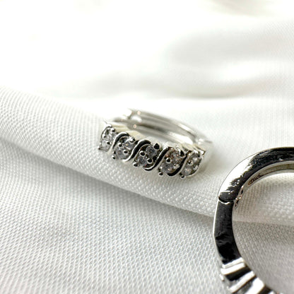 Silver Plated Multi-Row Hoop Earrings