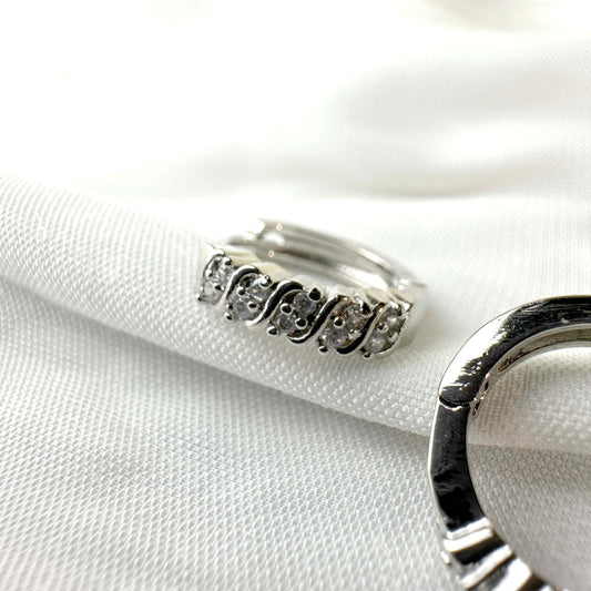 Silver Plated Multi-Row Hoop Earrings