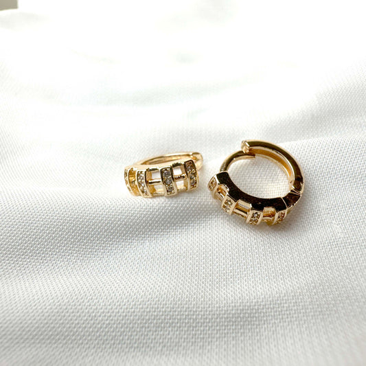 Gold-Plated Square Ring Earrings