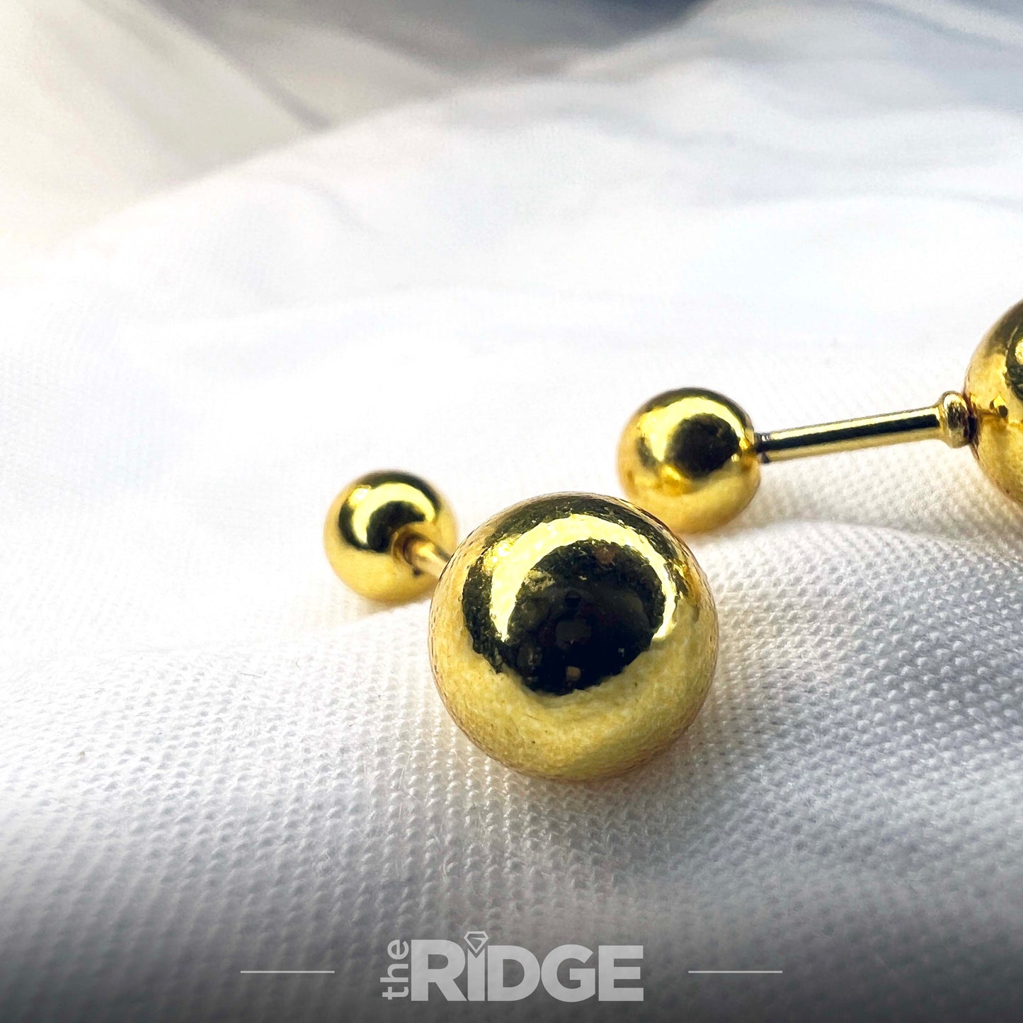 Solid Gold Sphere Earrings
