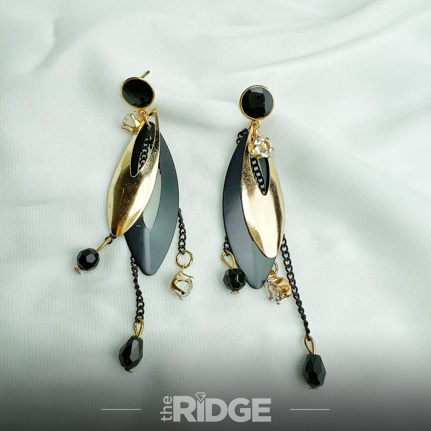 Noir Cascade Statement Earrings