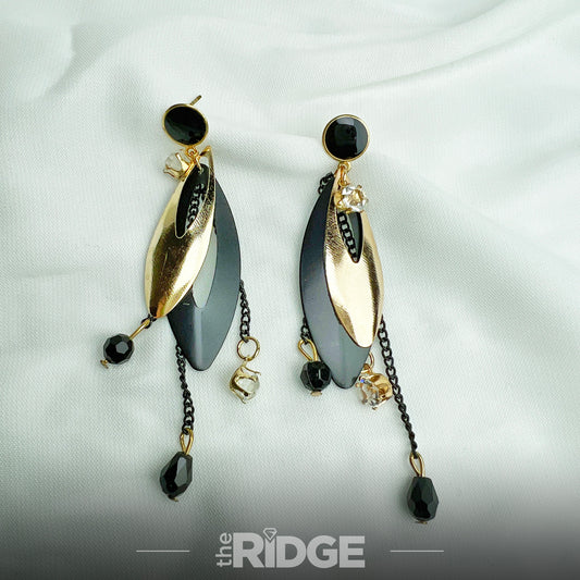 Noir Cascade Statement Earrings