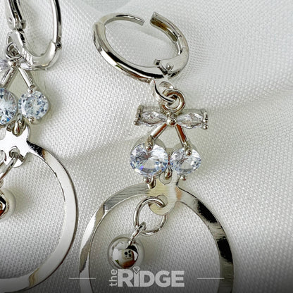 Silver Gleam Circle Drop Earrings