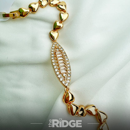 Oval Radiance Heart-Link Bracelet