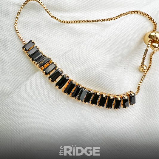 Noir Luxe Slider Bracelet - Black