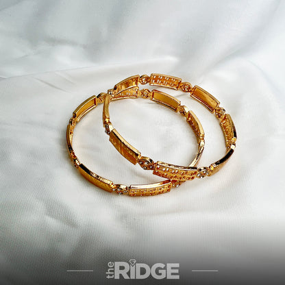 Deco Panel Bangles – Embossed Charm