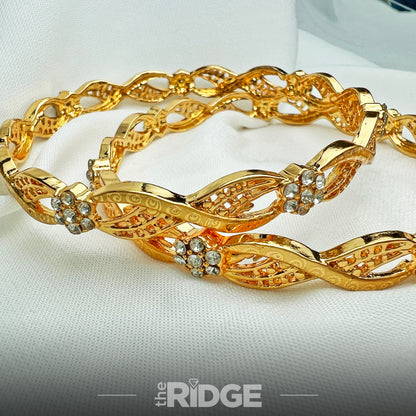 Infinity Twist Bangle – Floral Crystals