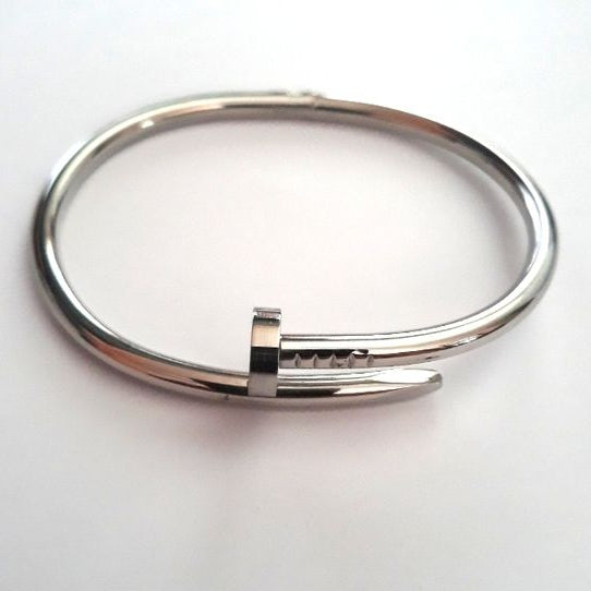 Nail Head Bangle - Silver