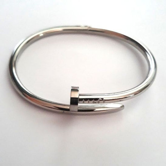 Nail Head Bangle - Silver