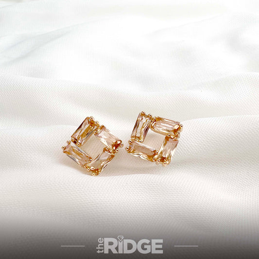 Square Earrings - Champagne
