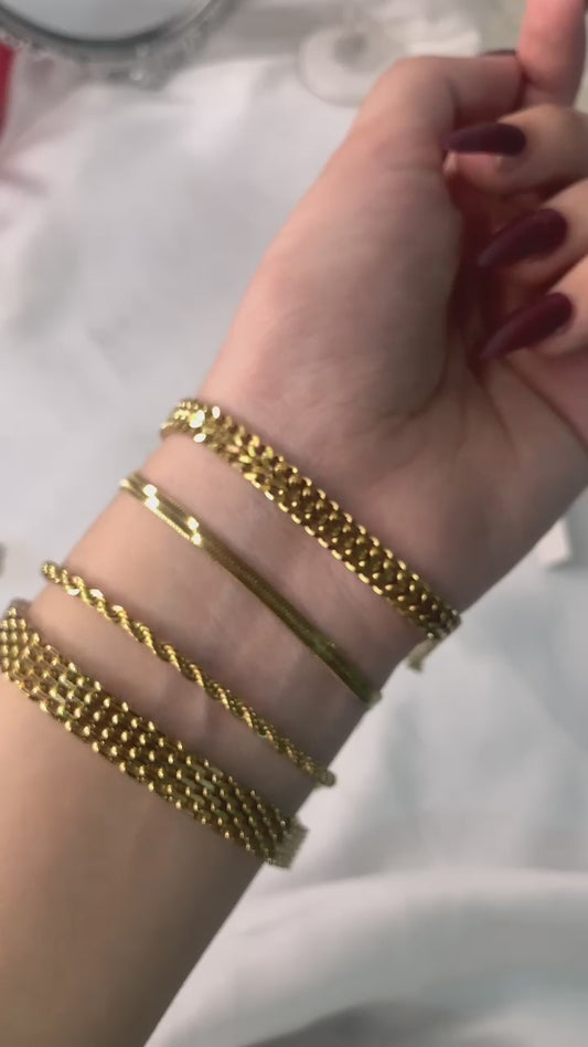 Gold Plated Bracelets - [Set of 4]