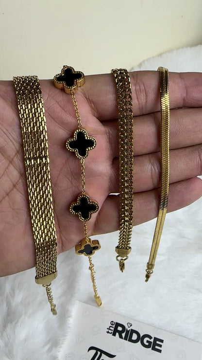 Gold Plated Bracelets - [Set of 4]