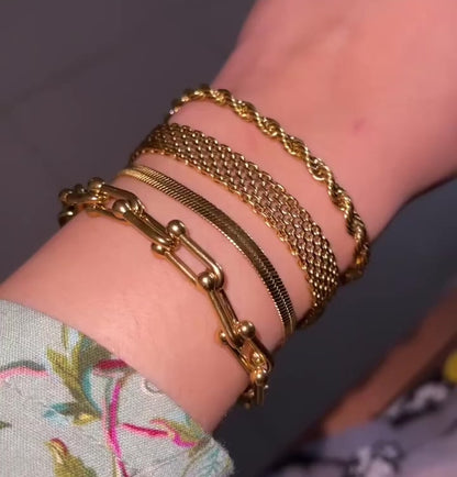 Gold Chain Bracelet Stack - [Set of 4]