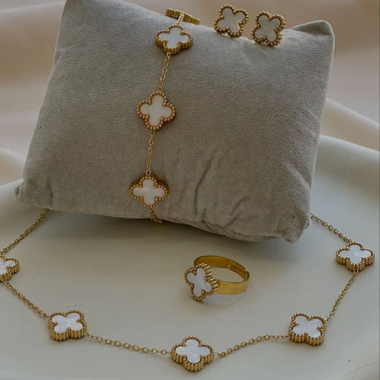 White Clover Jewellery Set [Set of 4]